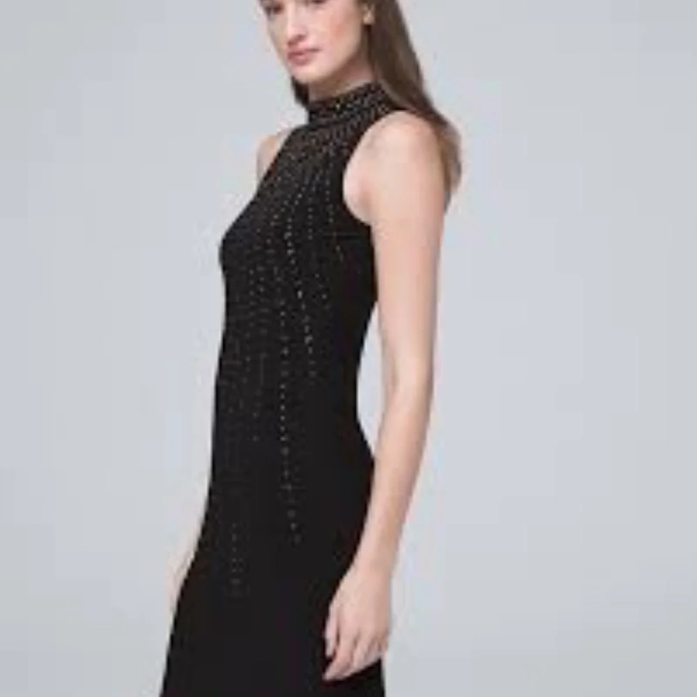 WHBM Black Embellished Shift Dress in sz small EUC - Picture 1 of 8
